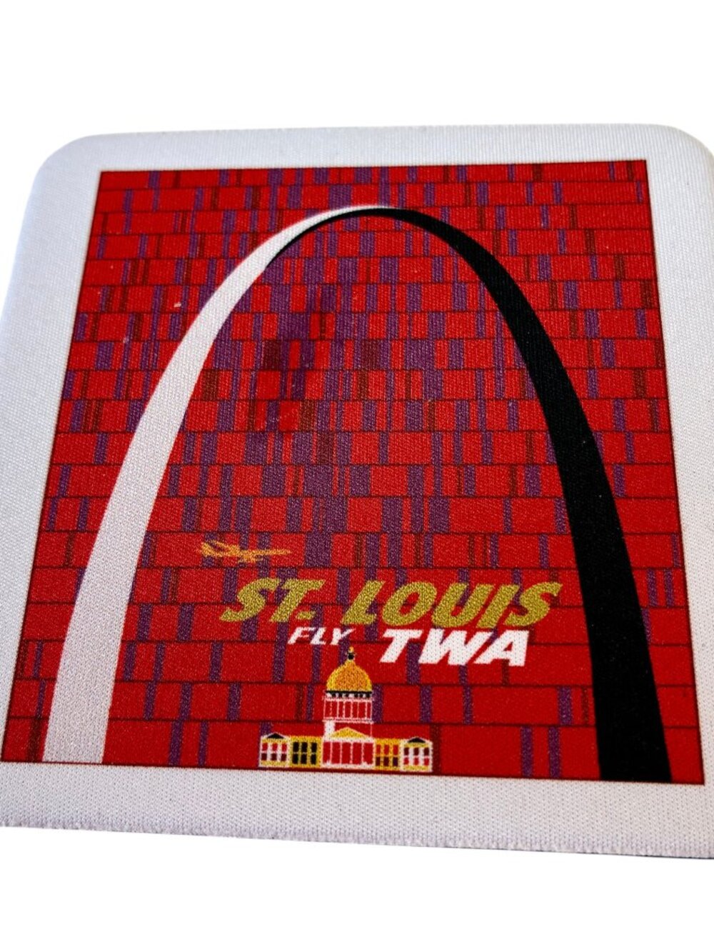 TWA ST LOUIS Fly TWA Beverage Drink Coaster Vintage